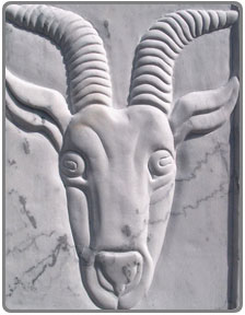marble engraving of a goat